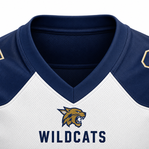 Wildcats 24 American Football Jersey Men's V-Neck Short Sleeve Moisture Wicking Sublimated Mesh <b>Athletic</b> Apparel - Product Image 2
