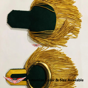 Epaulette de Flecos de Hilo Dorado y Negro Hecho a Mano, Accesorio de Uniforme Ceremonial, Ecológico, Estilo Napoleónico - Product Image 3