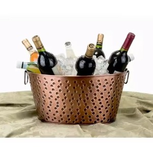 Modern Metal Ice Beverage Tub Stainless Steel Party Cooler Bucket <b>Wine</b> Beer Chiller Tub for Bar Table Serving - Product Image 3