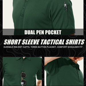 Venta al por mayor personalizado de los hombres para Polos patrón sólido lienzo en blanco liso uniforme de negocios mono con logotipo bordado - Product Image 5