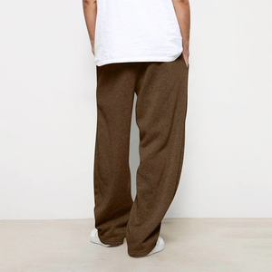 Men's <b>Brown</b> Cotton Sweatpants Elastic Waist And Drawstring Closure Casual <b>Jogger</b> Pants Side Pockets Breathable Midweight Knitted - Product Image 2