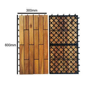 Dalles de terrasse en bois emboîtables DIY 60 x 30 cm pour patio, intérieur, balcon, terrasse, jardin, installation facile, imperméables, ignifuges, antidérapantes - Product Image 6