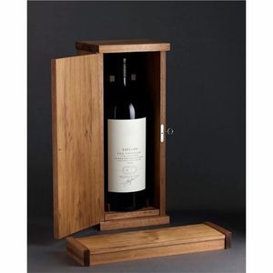 Caja de Regalo de Vino de Madera de Pino de Lujo con Tapa Deslizante de Acrílico, Caja Decorativa de Madera para una Sola Botella, para Bodas y Regalos Corporativos - Product Image 5