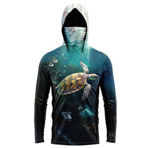 Camisa de Pesca con Capucha de Manga Larga para Hombre, Estampada, UPF 50, Anti-UV, Ropa Deportiva para Exteriores - Product Image 1