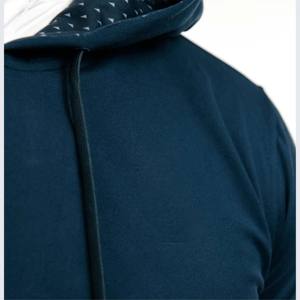Sweat à capuche léger personnalisé bleu marine, fournisseur OEM ODM, coton polyester, molleton français, vêtements de sport unisexes, sweat à capuche double face - Product Image 4