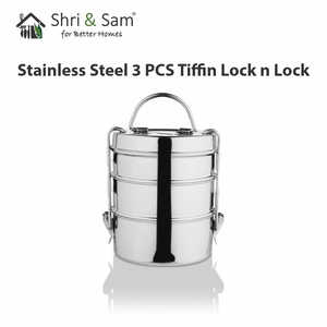 ชุดภาชนะอาหารสแตนเลสแบบทิฟฟินล็อค N แบบพรีเมี่ยม3ชิ้น - Product Image 4