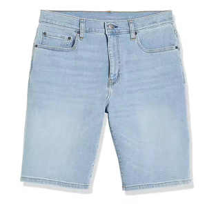 Shorts en jean décontractés pour homme, coupe ample, bleu foncé, en coton délavé, taille mi-haute, mode estivale - Product Image 6