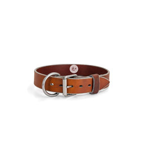 Collier de chien en cuir marron de haute qualité - Product Image 1