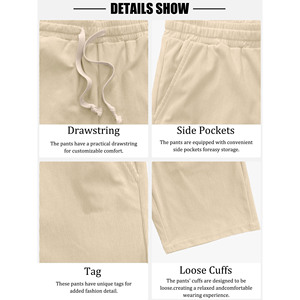 Pantalones cortos deportivos casuales de tela de alta calidad con cordón ajustable para hombre, pantalones cortos deportivos de color sólido para hombre, pantalones cortos para correr y gimnasio para hombre - Product Image 5