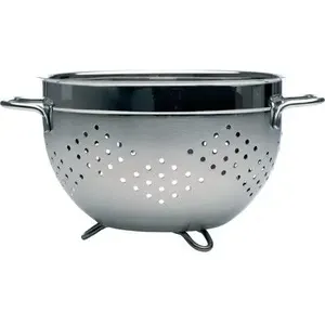 Compact stainless steel colander <b>sink</b> <b>strainer</b> for quick washing of berries herbs and vegetables in home kitchen - Product Image 5