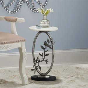 Mesa de Cóctel de Aluminio Floral de Alta Calidad, Mueble de Metal de Primera Calidad, Mesa Auxiliar Decorativa para el Hogar, Hotel, Mesa para Bebidas y Vino, Latón - Product Image 1