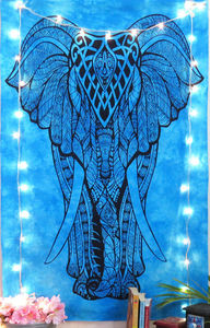 Tapisserie murale ethnique en coton à motif animalier, motif éléphant, multicolore, faite à la main, pour décoration intérieure, par Indian Consigners - Product Image 2