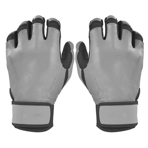 Guantes de Bateo de Béisbol de Cuero Gris Ecológicos al por Mayor de Tombola Sports, con Cierre de Gancho y Bucle Acolchado, Unisex para Adultos - Product Image 1