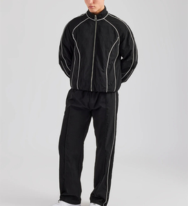 Conjunto Deportivo Personalizado Transpirable para Hombre, Unisex, de Dos Piezas, con Cremallera, Chaqueta Cortavientos Reflectante de Nylon, Ropa Deportiva Urbana - Product Image 4