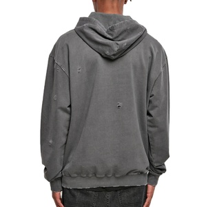 Respirant vintage lavage à l'acide en détresse sweats à capuche pour hommes pull blanc hommes en détresse sweat à capuche - Product Image 5