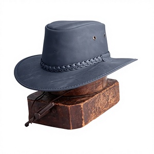 Sombrero Vaquero de Cuero de Búfalo Auténtico - Unisex, Moderno, Transpirable, Cómodo, para las 4 Estaciones, Viajes, Casual, Artesanal, Playa, Ciclismo - Product Image 4