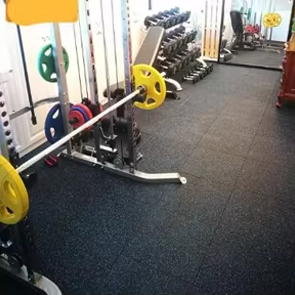 Dalles de sol de gym en caoutchouc épais haute résistance, tapis absorbants les chocs à haute densité - Product Image 2