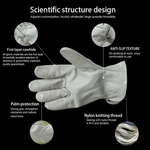 Guantes de Soldadura de Argón Golden Hand, Guantes de Seguridad de Cuero Completo para Soldadura TIG de Argón, Guantes de Argón de Piel de Cabra - Product Image 5