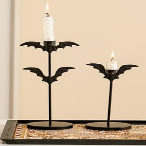 Halloween Bat <b>Candle</b> Holder, Black Metal <b>Gothic</b> <b>Candle</b> Stand, Bat Decor for Halloween Party, Bat Design <b>Candle</b> Holder - Product Image 3