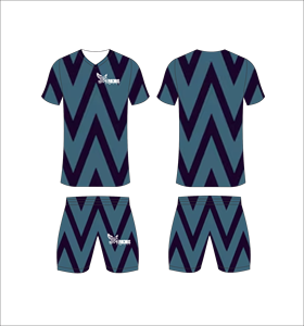 Custom Sublimated Soccer Uniform Set Dark Zigzag Pattern Breathable Quick Dry Team Football Jersey Short Kits Men <b>Boys</b> Youth - Product Image 1