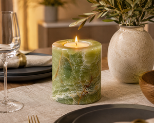 2026 Impex Pakistan Natural Onyx Carved <b>Candle</b> <b>Holder</b> Stone Handmade Feng Shui Tabletop Centerpiece Home Decoration - Product Image 3