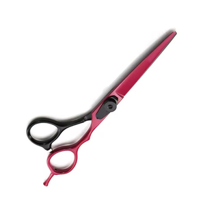 Tijeras de Peluquería de Color Rojo y Negro, Tijeras de Acero Inoxidable para Cortar el Cabello con Reposa Dedos y Tornillo ANAAIF - Product Image 2