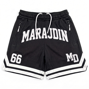 Men's Red Mesh Basketball <b>Shorts</b> <b>Zipper</b> Pocket Custom Sports Gym Running <b>Shorts</b> Wholesale - Product Image 4