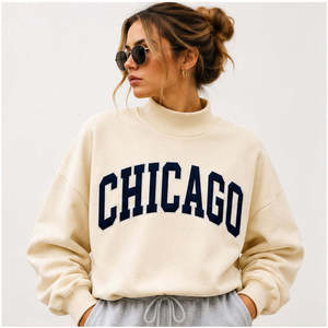 Sweat-shirt à col montant pour femme, coupe oversize, en polaire, avec logo personnalisé, fabricant de vêtements pour marques de mode - Product Image 5