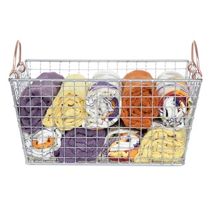 Panier de rangement rectangulaire en métal robuste, grande capacité, organisateur pour la maison - Product Image 6