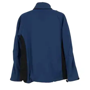 Veste en polaire bleue pour homme, col montant, fermeture éclair, style décontracté, coupe-vent, vêtement d'automne, coupe régulière, matière polyester - Product Image 2