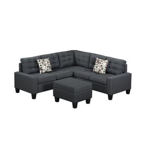 Divano Componibile a 6 Pezzi in Tessuto Grigio per Soggiorno - Product Image 3