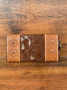 Pochette portefeuille à sculpter usinée à la main portefeuille en cuir de vachette élégant multi-usages embrayages en cuir occidental pour femmes - Product Image 5