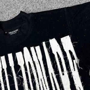 Camiseta Corta Negra para Hombre, Estilo Moderno, Cuello Redondo, Manga Corta, Estilo Urbano, Corte Regular, Transpirable, Secado Rápido, Algodón Jersey Ecológico - Product Image 3