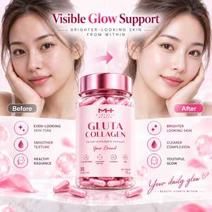 Complément Alimentaire Marvalic Health Gluta Collagen 30 Capsules Bouteille Rose Soins de Santé L-Glutathion Peptide Vitamine C Zinc - Product Image 5