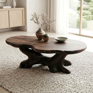 2026 Creative Modern Antique Wood <b>Coffee</b> Tea <b>Table</b> Solid Design for Small Apartment Dining Home Furniture for Living Room Use - Product Image 1
