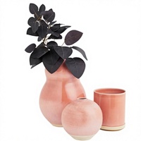 Ensemble de 3 vases en céramique Art Déco blancs en relief, bouteilles décoratives en pierre à glaçure transparente pour la décoration de table à la maison