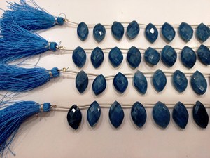 Perles de pierre d'opale bleue naturelle, forme briolette marquise, 15 à 18 mm, 8 pouces de long - Product Image 5
