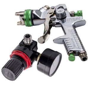 Kit Pistola a Spruzzo Pneumatica HVLP 2.5mm con Regolatore e Manometro, Alimentazione a Gravità per Verniciatura Auto, Capacità Tazza 600ml, Supporto OEM - Product Image 5