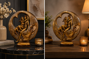 Bronze Abstract <b>Heart</b> for Couple Sculpture Artistic Handmade Tabletop Bedroom Valentine's Day Home Decor - Product Image 2