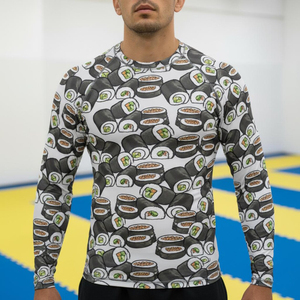 Sublimation Printed Breathable Rash Guard Stretchy Long Sleeve Compression Top Adults BJJ Martial Arts <b>Grappling</b> Fitness - Product Image 4