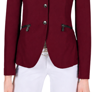 <b>Burgundy</b> Equestrian <b>Jacket</b> for <b>Women</b> Slim Fit Riding Blazer Elegant Horse Riding Competition Coat Custom OEM Wholesale Apparel - Product Image 5