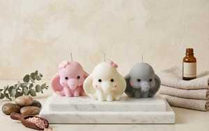 Handmade Fruity Scented Art Candle Elephant Shaped Baby Cute Baptism <b>Gift</b> Luxury Cute Birthday Customize <b>Box</b> Available - Product Image 6