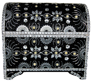 Lac Decorative <b>Gift</b> Boxes Luxury Black Beaded Embroidered Storage Trunk with Agate Stone Work Decorative Jewelry Organizer <b>Box</b> - Product Image 2