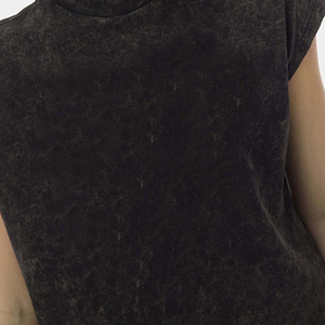 T-shirts respirants pour femmes, délavés à l'acide, courts, style crop top, oversize, vierges, style baby tee, coupés - Product Image 4