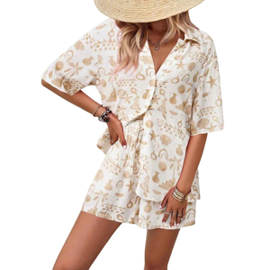 Women Elegant Printed Playsuit Jumpsuit Set Casual Wear - Product Image 6