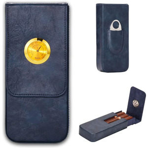 Estuche para cigarros de cuero genuino con cortador integrado para una portabilidad y comodidad de lujo a un precio razonable. - Product Image 6