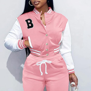 Veste universitaire courte personnalisée pour femme, veste de baseball premium, service d'échantillonnage disponible, fournisseur OEM - Product Image 1