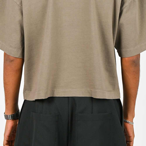 Camiseta Oversize de Algodón 100% Pesado para Hombre con Logo Personalizado, Estilo Vintage Lavado Ácido, Hombro Caído, Lisa, OEM, Personalizable, Corte Holgado - Product Image 4