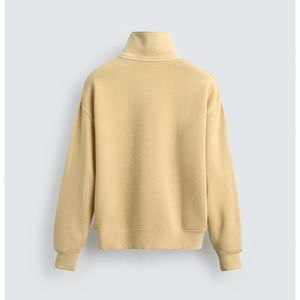 Custom Logo Men's Women's Half Zip Pullover Oversized <b>Mock</b> <b>Neck</b> Plain Cotton Streetwear <b>Top</b> - Product Image 6