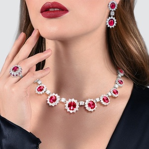 Collier CZ Bijoux Rubis Rouge Banquet Classique - Product Image 2